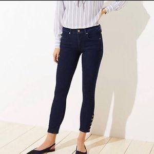 LOFT Women Button-Trim Ankle Jeans | 28/6